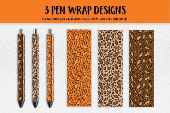 Download Fall Oak Leaves Leopard Pen Wrap - Premium Resources