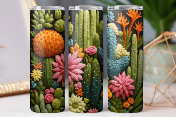 Download Embroidery Floral Tumbler 20oz Png Wrap - Premium Resources