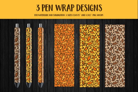 Download Fall Leopard Pen Wrap. Oak Leaves Pen - Premium Resources